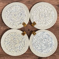 Image 2 of SEWING - YOUR CHOICE - Set of 4 Rope & Fabric Coasters