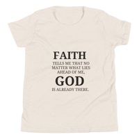 Image 5 of Unisex Youth Short Sleeve T-Shirt (Faith over fear)