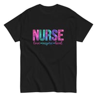Image 2 of Unisex classic tee, Nurse Love, Inspire, Heal Uplifting Colorful Tee