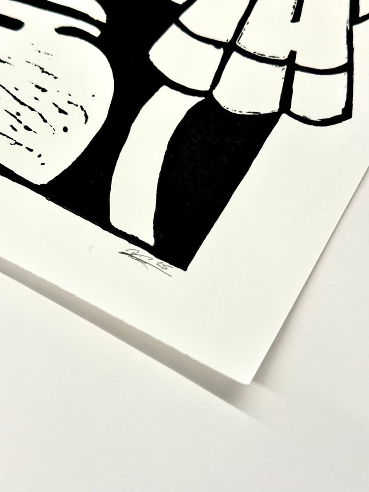 Image of Pearl Earring : Relief Print.