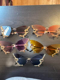 Image 2 of Butterfly rhinestone sunglasses 