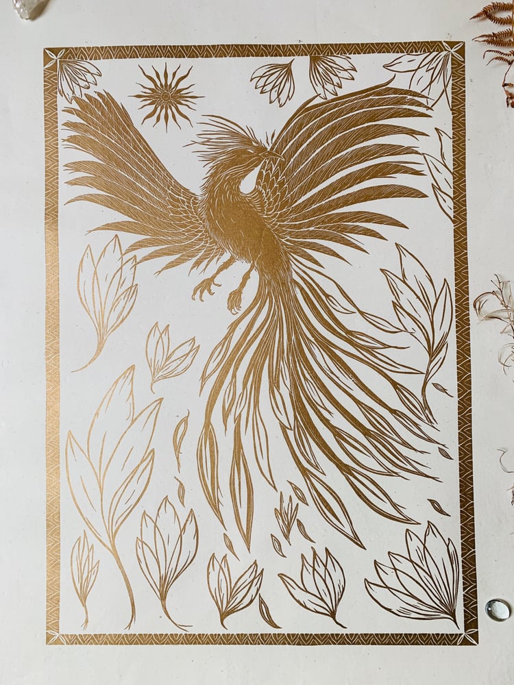 Image of Phoenix on cream hemp