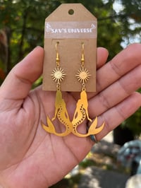 Image 1 of Sun Kissed Mermaid Earrings 🧜🏼‍♀️🌞✨🐚 ( Golden Atlantis Earrings )