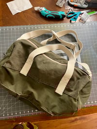 Image 5 of Patchwork Green Denim Duffle Bag