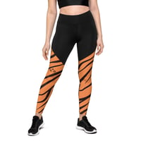 Image 1 of Tiger Eyes Women's Leggings - High Waist ⅞ Length