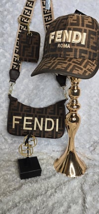 Image 1 of Fierce & Fab crossbody w/ hat & Hoops