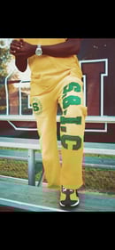 Image 1 of Yellow/ Lime Green Distressed Embroidery Stacked Suit