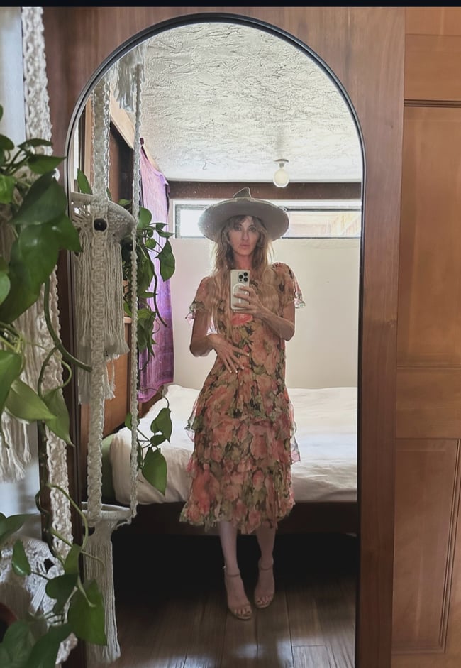 1920s tissue silk chiffon peony dress