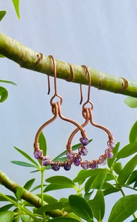 Image 1 of Amethyst (Copper) Small Hoop Earrings