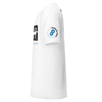 Image 3 of autism soul white unisex t-shirt front, back and sleeve logo