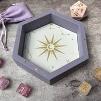 Image 6 of Small Indigo Celestial Hexagon Dice Tray