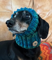 Image 2 of Chunky Dachshund Snood Ears Out