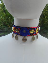 Image 1 of Festie choker -blue beading