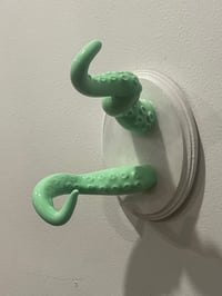 Image 1 of Mint Green Double tentacles on white oval base