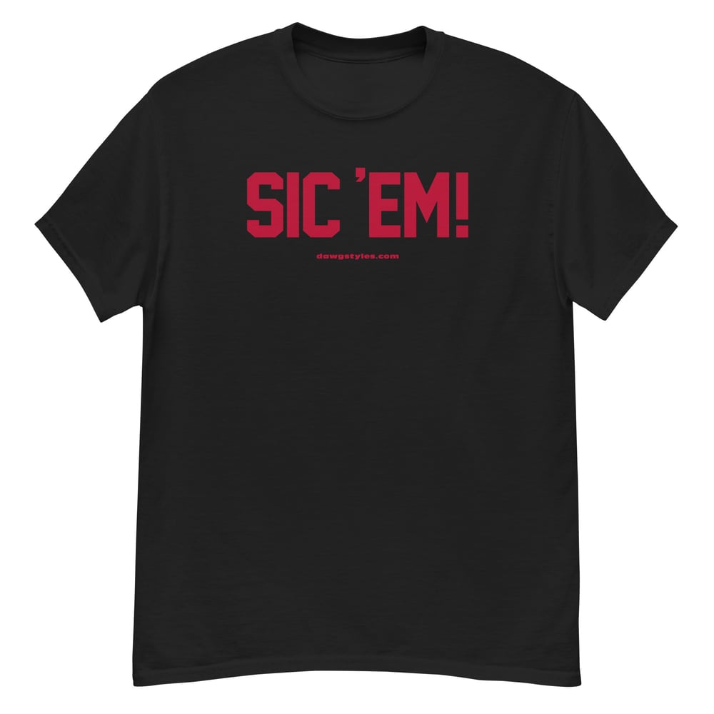 Men's Sic 'Em Front & Back classic black tee