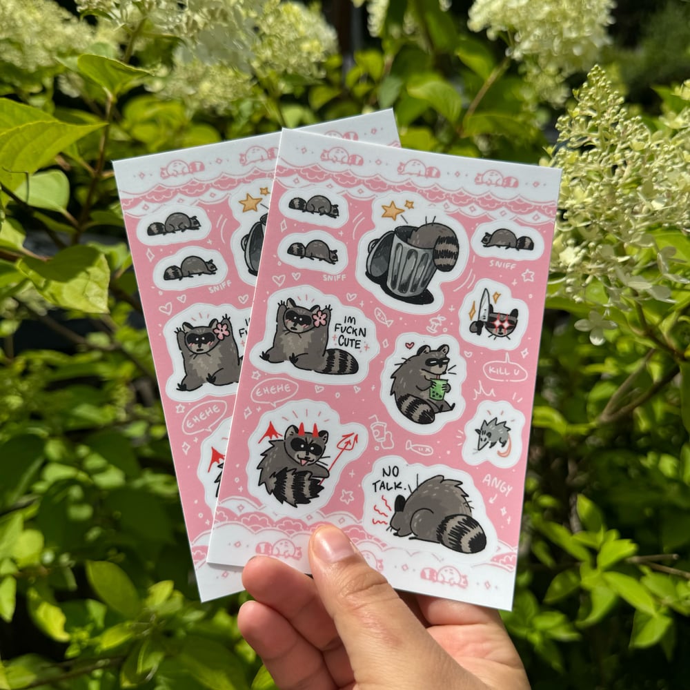 Image of + RACCOON STICKER SHEET +