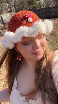 Image 3 of Foraging Fairy Bucket Hat | Orange 