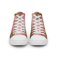 Image 9 of Pastel Pink Tattered Texture Gold Goth Lolita Baroque Inspired Women’s high top canvas shoes