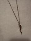 MEDIUM vintage sterling silver Italian cornicello good luck horn