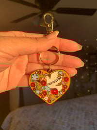 Image 3 of Palestine Heart Enamel Keychain
