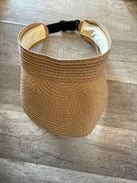 Image 1 of Straw tan visor 