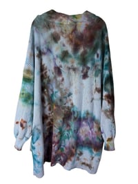 Image 7 of 3X PLUS Snow-Dyed 100% Cotton Chunky Knit Cardigan in Earthy Dye