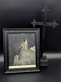 Image 2 of "Christ's Temptation" Gustave Dore 1800s Bible Page - Satan and Jesus With Preserved Web