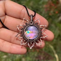 Image 2 of Purple Labradoite Sun/Flower Pendant 🌻💜