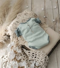 Image 1 of Newborn boy photoshoot bodysuit | Amir | sage | celadon