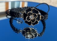 Image 1 of Black & White Rose Bracelet 
