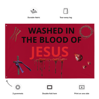 flag / banner (washed in the blood of Jesus)