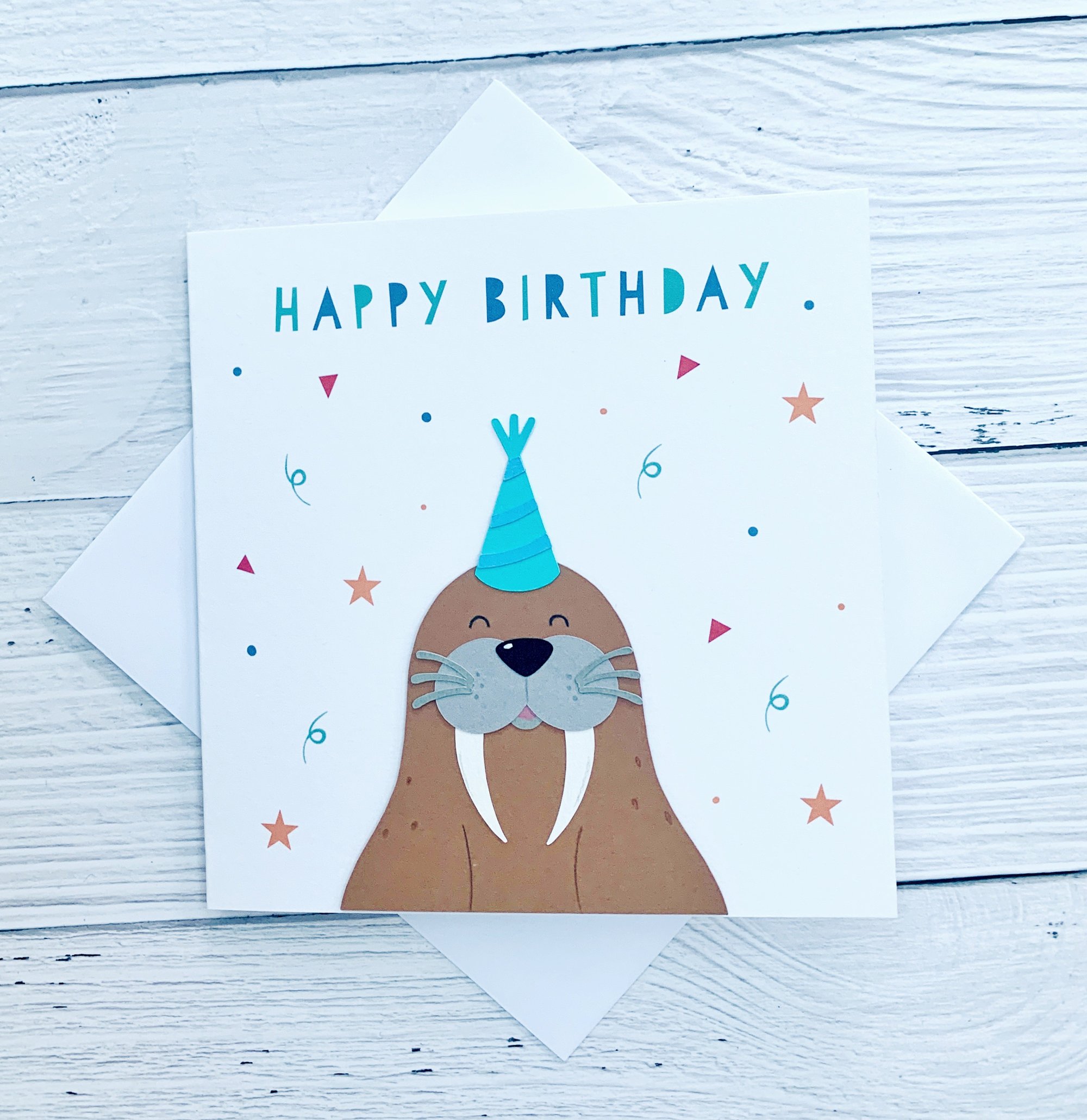 Handmade Wildlife Greetings Card - New Baby Otters Handmade Wildlife Greetings Card - New Baby Otters