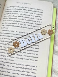 Neutral Flowers Acrylic Bookmark