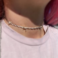 Image 4 of Barbed Wire Choker-Silver