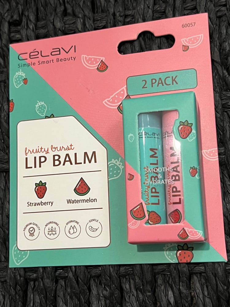 Image of Celavi Fruity Burst Lip Balm 2 Pack 