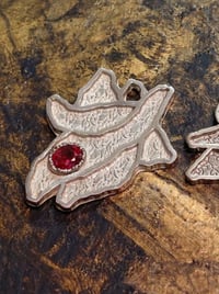 Image 1 of Silver 'Shift' pendant- Red Zircon