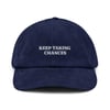 "KEEP TAKING CHANCES" Corduroy Hat (Oxford Navy)