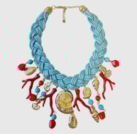 Image 2 of Coral Blue & Red Necklace
