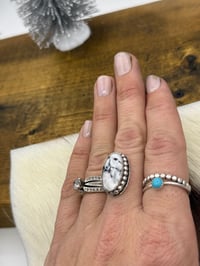 Image 2 of Made to size oval white Buffalo Ring 