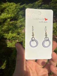 Image 4 of Purple hoop earrings 