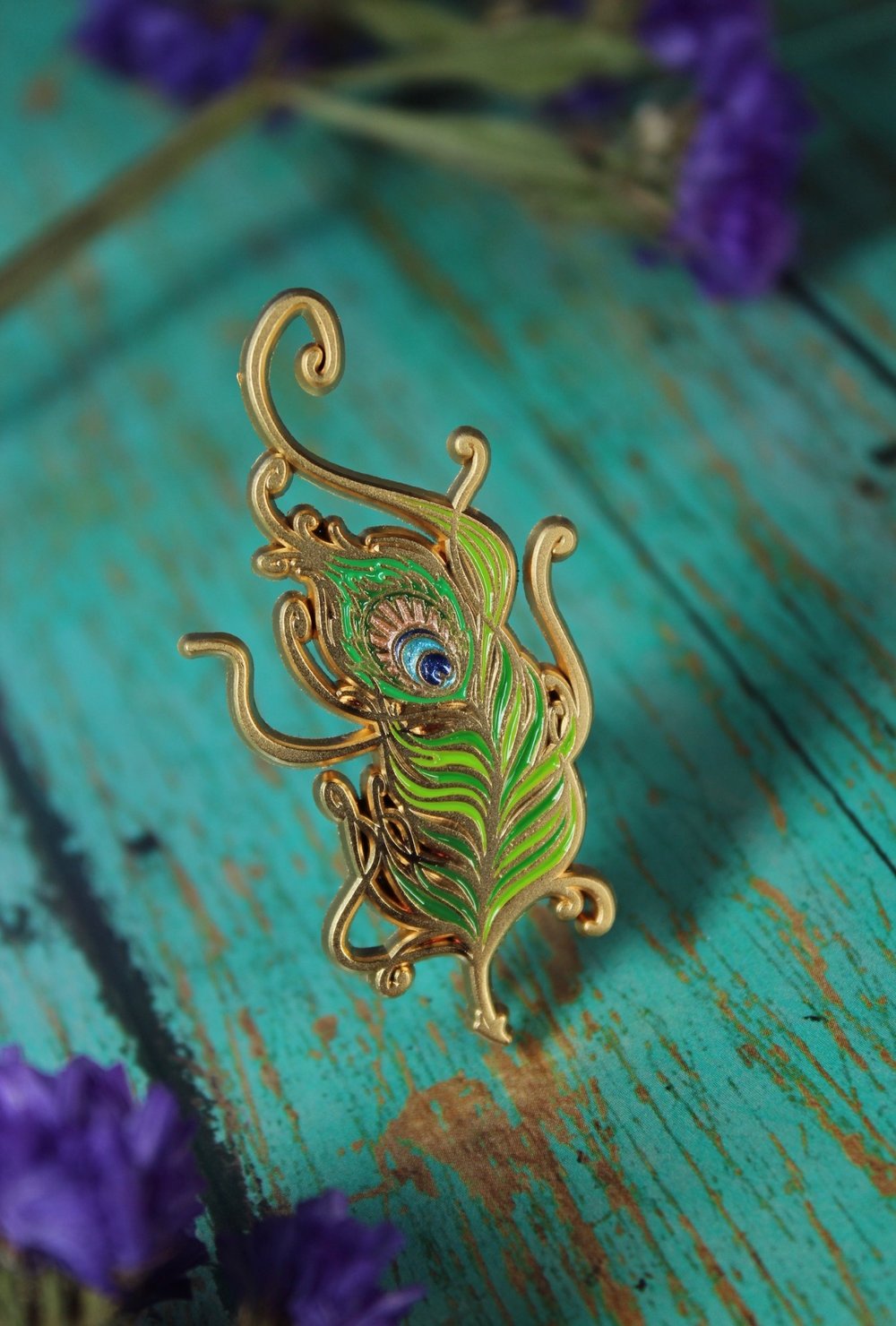 Image of Peacock Quill Pin