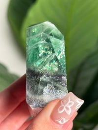Image 4 of LIME GREEN RAINBOW FLUORITE TOWER -BRAZIL- C