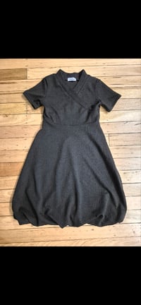 Image 2 of Cross front dress - black textured ponte 