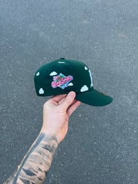 Image 3 of FOREST GREEN PARTLY CLOUDY  OAKLAND ATHLETICS CUSTOM FITTED CAP