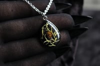 Image 1 of Dead Good teardrop ladybird and lichen pendant