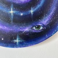 Image 3 of “look into the vortex” acrylic on circle canvas