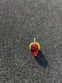 Image 2 of 3 leaf translucent Red Elvis Strawberry pendant 