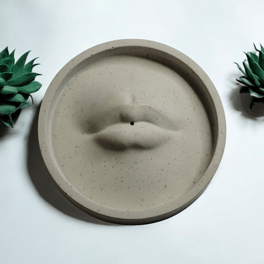 Image of Cement Lip Shaped Incense Holder