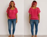 Image 1 of New 1X Kristen Nicole deep pink top #1154*8