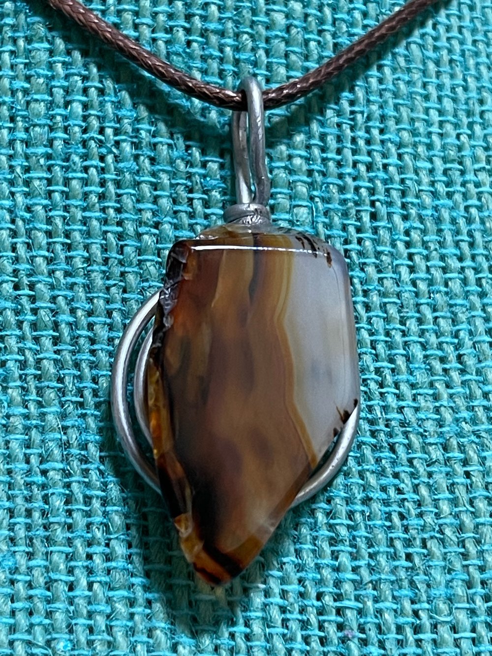 Montana Agate Spiral Pendant